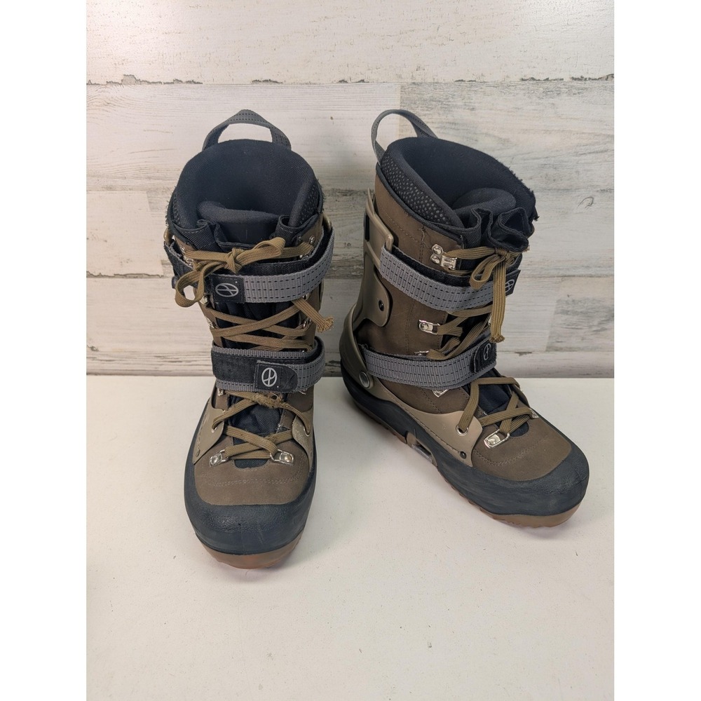 Marker Step-In Snowboard Boots Mens 10 US 43 EU Brown Lace‎ Up Straps Step In